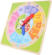 Abaodam Wooden Teaching Clock for Math Learning Clock for Recognition Intellectual Development Safe Natural Interactive Parent Education Tool
