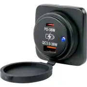Sea-Dog 426531-1 Usb A / C Square Surface Mount Power Socket