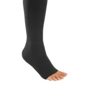 Compression Stockings | Thigh High | Open Toe | Silicone Topband | Black | mediv