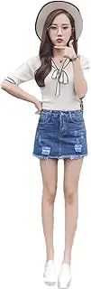[Generic] Women's Sexy Skirt Outdoor Open Crotch High Waist Jeans Culottes Denim