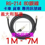 [ 超音速 ] 原裝進口 RG-214 8D銀線 1M-7M 雙地網包覆 超低耗損 卡車 貨車 專用 無線電 車用訊號線