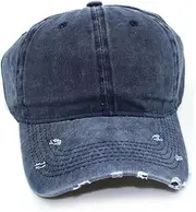 [WWBDZSW] Vintage Baseball Cap,Distressed Washed Cotton Trucker Dad Hat,Adjustable Denim Leisure Fashion Sun Hat for Man Women Outdoor,Soft Crown Unstructured-Blue A||1pc