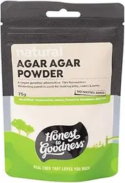 Honest to Goodness, Agar Agar Powder, 75 grams - Vegan Substitute for Gelatin. A Flavourless and Odourless Thickening Agent! Traditionally known as "Kanten,"