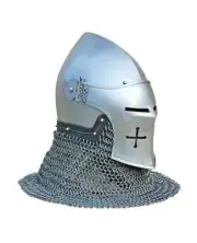 11th Century Medieval Bascinet Helmet Combat Steel Chainmail Knight Armor Helmet