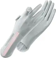[Lyaciomn] UV Protection Gloves Driving Gloves Women, Full Finger UV Gloves Sun Gloves Sun Protection Gloves Light Gray