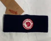 Fjallraven 1960 Logo 95% Wool Polyester Ribbed Winter Headband Unisex Navy Blue