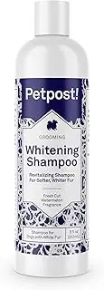 Petpost | Dog Whitening Shampoo - Best Lightening Treatment for Dogs with White Fur - Soothing Watermelon Scent - Maltese, Shih Tzu, Bichon Frise Approved 237 ml