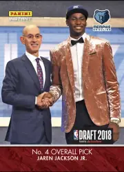 2018 JAREN JACKSON JR GRIZZLIES ROOKIE #4 NBA DRAFT PICK PANINI INSTANT CARD DN4