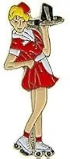 [Generic] Vintage Carhop Waitress Pin, 1950s Retro Style, 1 Inch Collectible Lapel Pin, Standard, Metal, no gemstone
