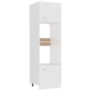 Wooden Kitchen Microwave Cabinet Shelf Storage Cupboard White 60x57x207cm