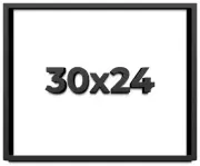 30x24 Shadow Box Frame Black | 1 inches Deep Real Wood Contemporary Shadowbox Di