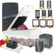 8-in-1 Vegetable Chopper with Container - Veggie Onion Salad Chopper, Mandoli...