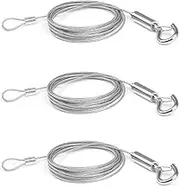 3pcs 2 m x 1.5 mm Adjustable Picture Hanging Wire kit - Heavy Duty Stainless Steel Wire for Hanging Mirrors, Frames, Lights, etc. - can Hold up to 20 kg