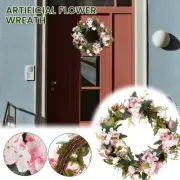 Artificial Camellia Hydrangea Flower Garland Door Wreath Wedding Party qrCge