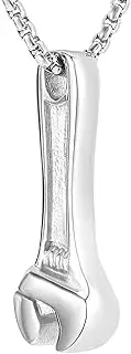 DOTUIARG Stainless Steel Spanner Locket - Engravable Keepsake Memorial Urn Pendant Cremation Jewelry for Ashes