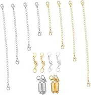 Hohopeti 1 Set Cylindrical Magnetic Buckle Necklace Silver Chain Bracelet Making Kit Letter Beads Kits Extended Anklet Chain Clasp Bracelet Buckle Magnet Buckle