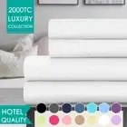 2000TC Bed Sheet Set 4 Piece Single/Double/Queen/King Flat Fitted&Pillowcases AU