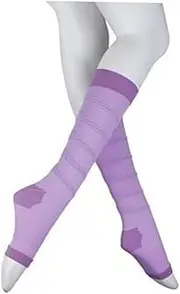 Baluue Pair Women Thigh High Socks Lady Thigh High Socks Compression Stockings Open Toe Socks Women Slimming Stockings Violet