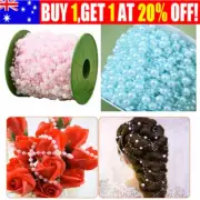 30M Pink Pearl Bead Garland String Chain Christmas Decoration DIY Craft Trim AU