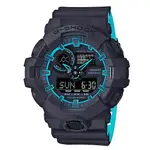 【CASIO】G-SHOCK 街頭亮彩螢光多色系列雙顯錶-黑X藍(GA-700SE-1A2)正版宏崑公司貨