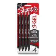 Sharpie S-Gel, Gel Pens, Ultra Fine Point (0.38mm), Black, 4 Count New Brand ,,,