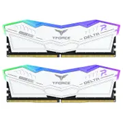 Team FF4D564G6000HC38ADC01 64GB 2x32GB T-Force Delta RGB CL38 6000MHz DDR5 RAM (White)