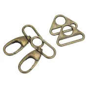 Swivel Snap Hook, Lobster Claw Clasp with Triangle Ring (1 1/4", Bronze)
