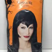 Halloween Costume Adult Long Black Vampiress Vampire Wig Theater Dress Up Play