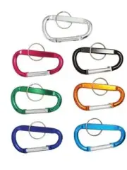 New 12pc 2" (45mm) Aluminum Carabiner D-Ring Key Chain Clip Hook