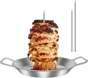 Vertical Skewer Grill, Stainless Steel Vertical Skewer, Vertical Skewer Rack, BBQ Vertical Meat Skewer, Meat Spike Vertical Skewer with 3 Replacement Spikes for Whole Chicken Fish Sausage Steak