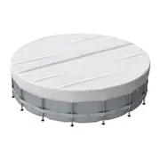 8FT Solar Pool Covers for Above Ground Pools, Waterproof and Dustproof, Pool Cover with Drawstring to Improve Fit with Pool (Silver)