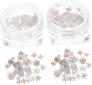 VICASKY Nail Confetti Glitter Snowflake Manicure Sequins Flakes for Christmas Crafts Phone Case Decoration and DIY Nail Art Iridescent Snowflake