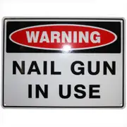 3x Warning Notice Nail In Use Safety Sign 200x300mm Metal Workshop Factory Safe