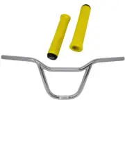 OG Lowrider Handlebar Freestyle 208 Steel Chrome & Flangeless Yellow Grips