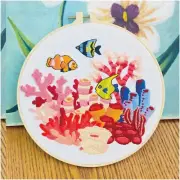 Oceanic Stitchcraft: DIY Embroidery Kit for Beginners - Sea Fish & Coralline Pat