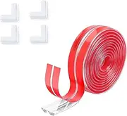 Supkeyer 2 Meter Silicone Edge Protector Strip + 4 Corners, Baby Proofing Corner Protectors for Table Cabinets Drawers Furniture (Width 10mm)