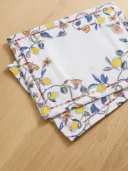 [La DoubleJ] La DoubleJ - Set Of Two Printed Linen Placemats - White - One size One size White