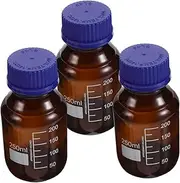 FUNOMOCYA 3pcs Small Glass Bottles Graduated Bottles With Stoppers For Chemical Lab Storage Liquid Containers Lab Glassware Graduated Bottles 250ml