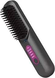 Portable Hair Straightener, Cordless Straightening Brush, Adjustable Temperature Control, Travel-Friendly, USB Rechargeable Brush, Ideal for -the-Go Styling, 7.87x1.77x1.38 in