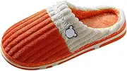 [Generic] Women's Spring Autumn And Winter Household Indoor Non Slip Warm Plush Stitching Simple Cotton Slippers Slides Mens