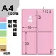 龍德 電腦標籤紙 影印 雷射 噴墨 三用 標籤 出貨 貼紙 粉紅色 淺藍色 淺綠色 淺黃色 牛皮色 4格 LD-856-A 105張