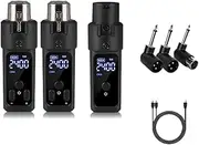 xioaue New 2.4G XLR Adapter System Wireless Microphone Transmitter Receiver Suitable for Dynamic Microphone Guitar Audio Mixer