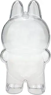 Clear Figure Display Bag with Keychain, Plastic Protective Cover Compatible with labubu case, Storage Transparent PVC Bag Hanging Mode（1 PC Standing） (One Standing)