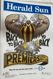 2015 Hawthorn Football Club - AFL Premiership Herald Sun /Mark Knight poster