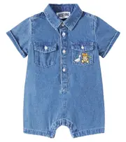 [Moschino Kids] Moschino Kids Baby Teddy Bear denim playsuit M 1-3 blue
