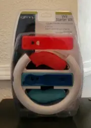 GFM Wii Starter Kit 2 Controllers And Nunchuck Skin Packs Wii Wheel Game Wallet
