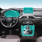 Car Interior Film Dashboard Piano Board Shift Center Console Anti-Scratch Transparent TPU Protection Film,for Mazda CX-9 2020-2023 (Style for LHD)
