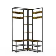 Heavy Duty Corner Clothes Hanger Metal Coat Rack Shoe Bench Stand Freestanding