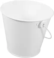Small White Metal Grease Catcher Bucket High Temperature Resistant Oil Collection Pail for Grilling Frying and Classroom Party Favors Spacious Design for Easy Cleaning