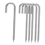 6PCS Rebar Stakes J Hook Extra Heavy Duty,【12 Inch Long Enough】 1/4 Inch Rust Pr